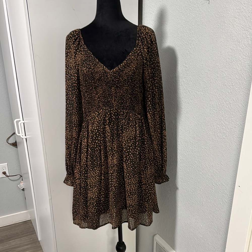Newbury Kustom Brown Long Sleeve Dress